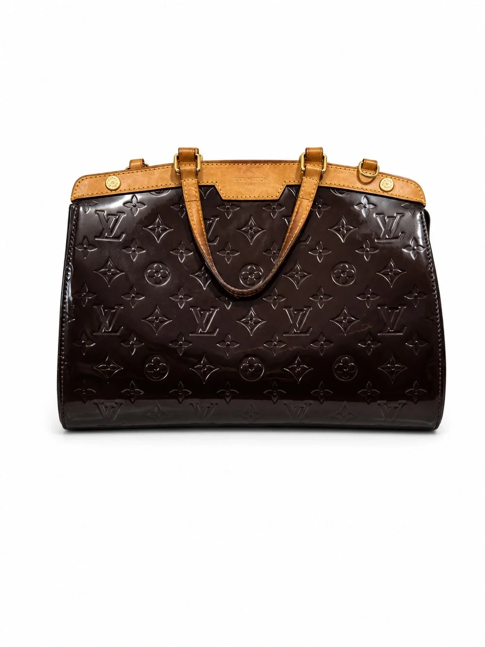 Louis Vuitton LV Amarante Monogram Vernis Brea MM 2 Way Shoulder Crossbody Tote